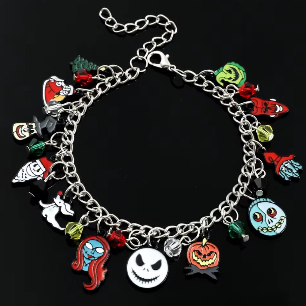 The Nightmare Before Christmas Charm Bracelet – Jack Skellington, Sally & Oogie